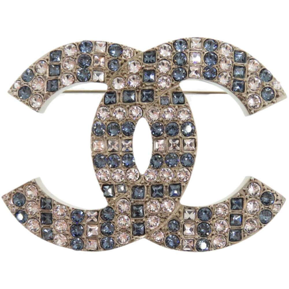 CHANEL Authentic White Logo Brooch